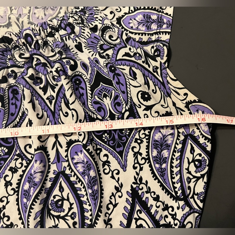 Apt 9 Womens Size S Purple & White Paisley Design Knee Length Dress Sleeveless - Picture 6 of 16